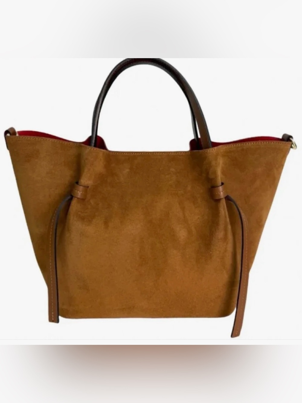 Suede Tote Bag in Brown - Women's Handbag